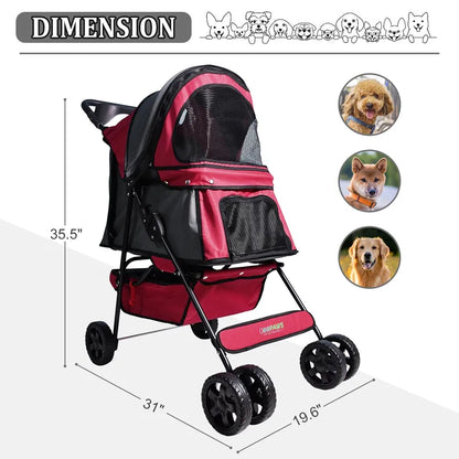 GOOPAWS 4-Wheel Promenade Pet Stroller