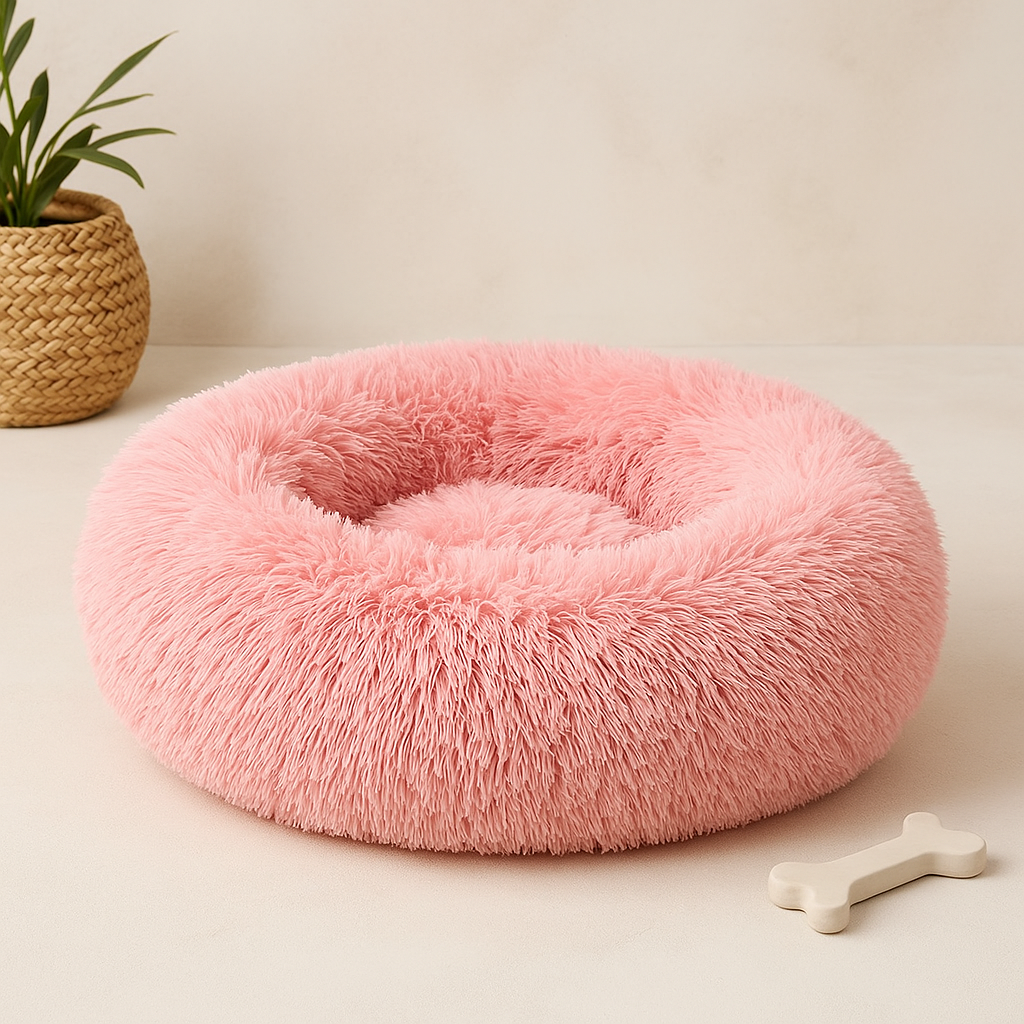 Calming Donut Bed for Dogs & Cats by HugMyPaws