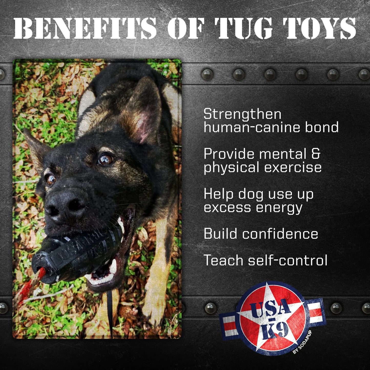 USA-K9 Magnum Grenade - Black Magnum Rubber Chew Toy