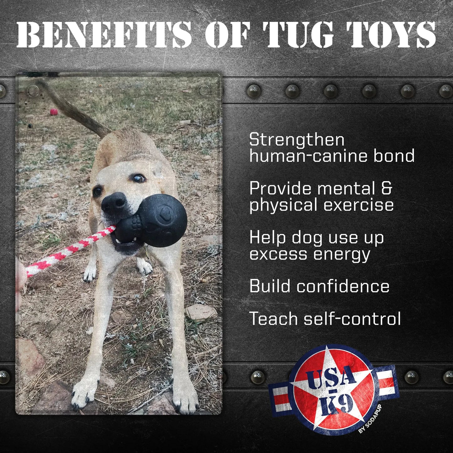 USA-K9 Magnum Skull - Black Magnum Rubber Chew Toy
