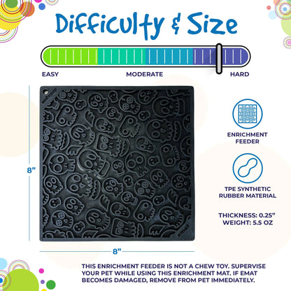 Zombie eMat - Enrichment Lick Mat for Dogs and Cats | Halloween Skull Design