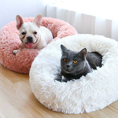 Calming Donut Bed for Dogs & Cats by HugMyPaws